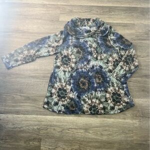 Southern Lady Multicolor Tie-Dye Tunic with Cowl Neck Women’s Medium
